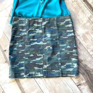 Free People Camouflage Mini Skirt